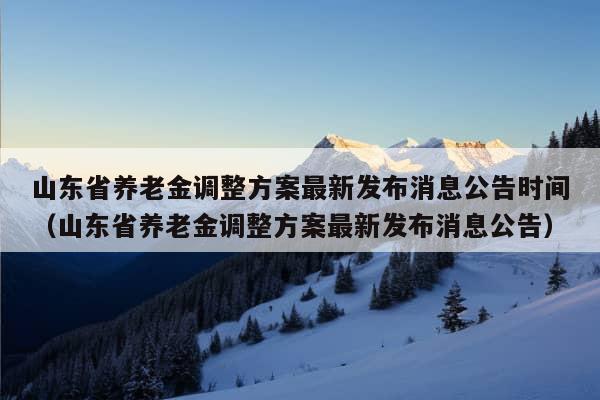 山东省养老金调整方案最新发布消息公告时间（山东省养老金调整方案最新发布消息公告）