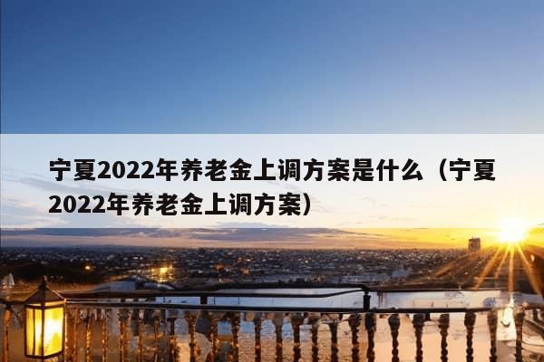 宁夏2022年养老金上调方案是什么（宁夏2022年养老金上调方案）