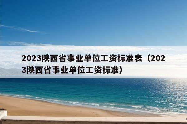 2023陕西省事业单位工资标准表（2023陕西省事业单位工资标准）