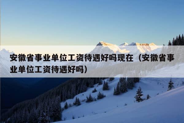 安徽省事业单位工资待遇好吗现在（安徽省事业单位工资待遇好吗）