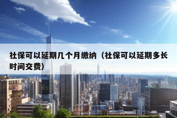 社保可以延期几个月缴纳（社保可以延期多长时间交费）