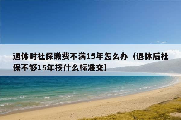 退休时社保缴费不满15年怎么办（退休后社保不够15年按什么标准交）